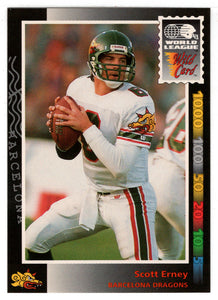 Scott Erney - Barcelona Dragons (WLAF Football Card) 1992 Wild Card WLAF World League # 136 Mint