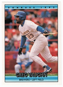 Greg Vaughn - Milwaukee Brewers (MLB Baseball Card) 1992 Donruss # 224 Mint