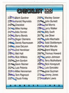 Checklist # 4 - # 238 - # 316 (MLB Baseball Card) 1992 Donruss # 320 (Filled In)