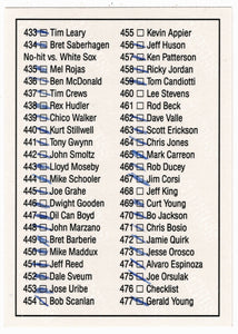 Checklist # 6 - # 397 - # 477 (MLB Baseball Card) 1992 Donruss # 476 (Filled In)