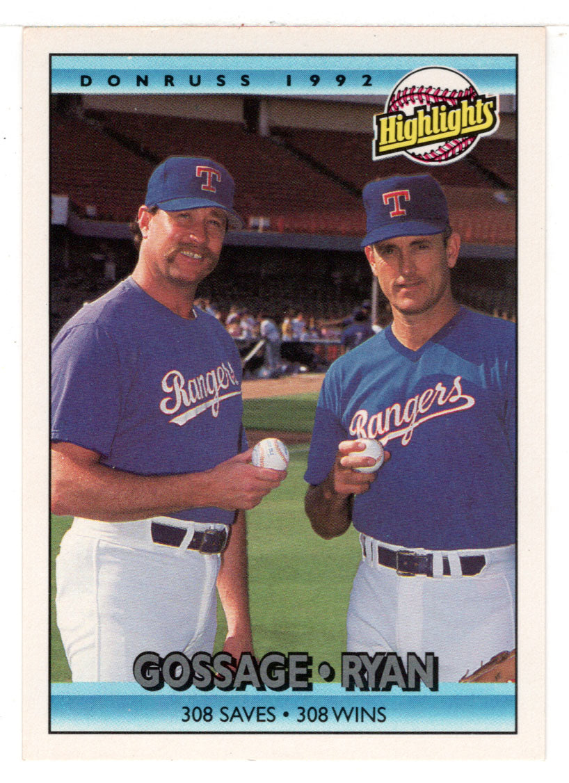 Nolan Ryan - Goose Gossage - Texas Rangers - Highlights (MLB Baseball Card) 1992 Donruss # 555 Mint