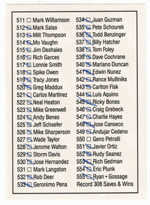 Checklist # 7 - # 478 - # 555 (MLB Baseball Card) 1992 Donruss # 556 (Filled In)