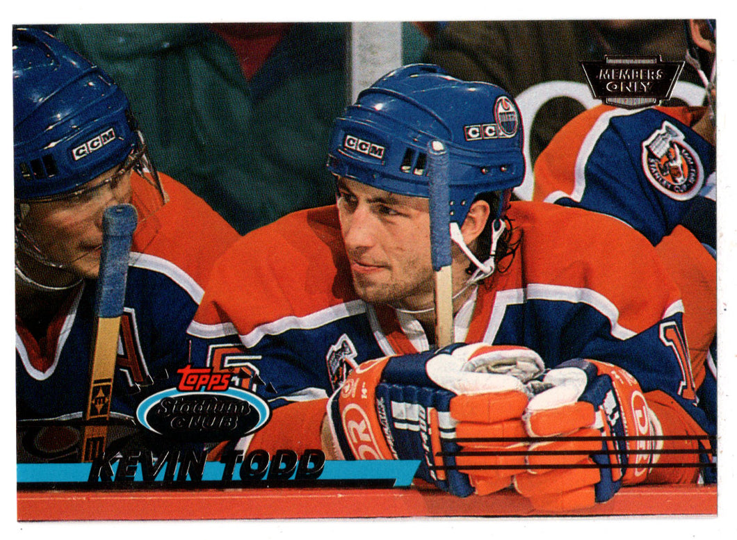 Kevin Todd - Edmonton Oilers (NHL Hockey Card) 1993-94 Topps Stadium Club # 8 Mint