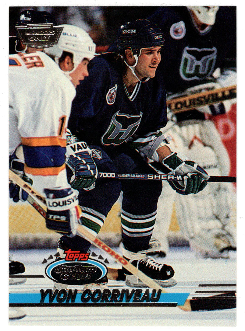 Yvon Corriveau - Hartford Whalers (NHL Hockey Card) 1993-94 Topps Stadium Club # 9 Mint