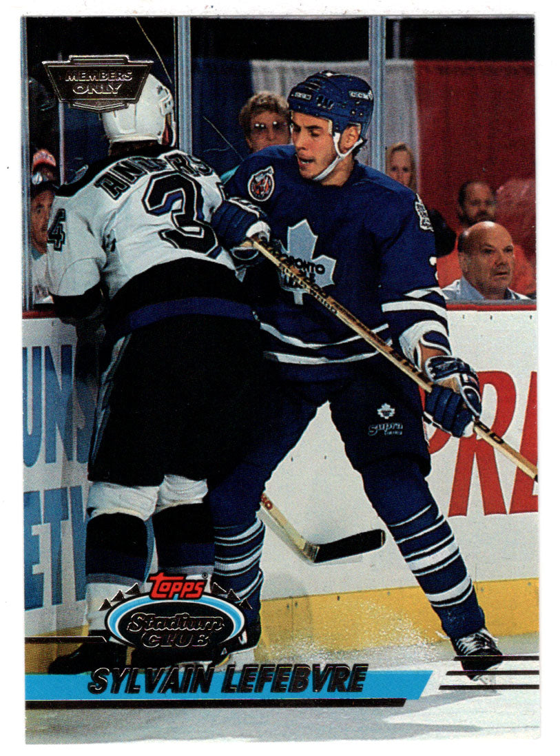 Sylvain Lefebvre - Toronto Maple Leafs (NHL Hockey Card) 1993-94 Topps Stadium Club # 48 Mint