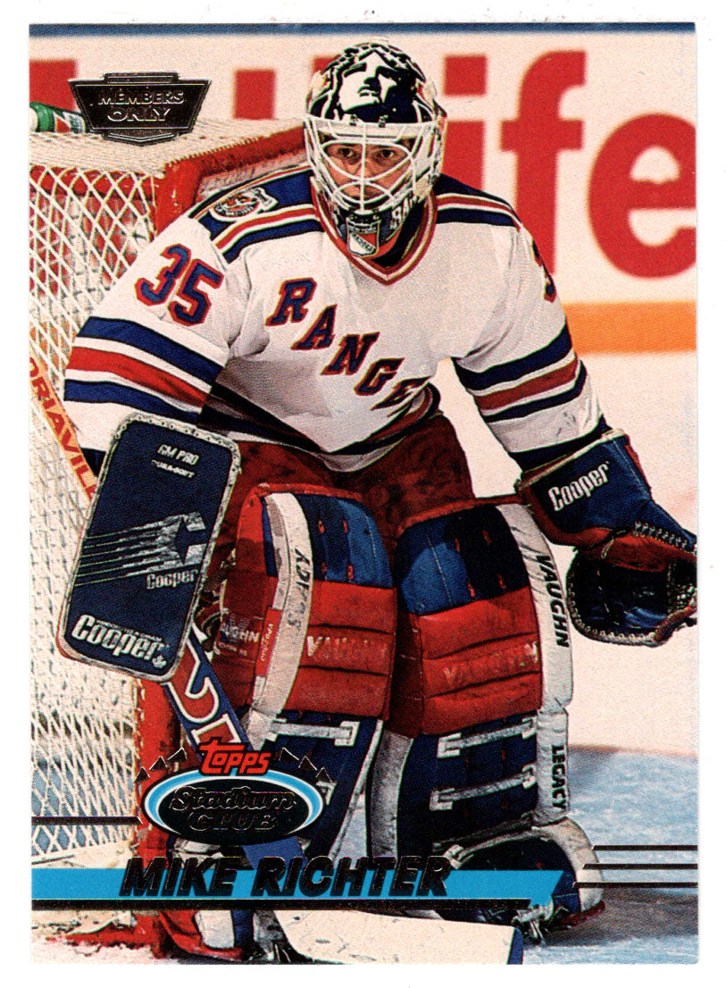 Mike Richter - New York Rangers (NHL Hockey Card) 1993-94 Topps Stadium Club # 64 Mint