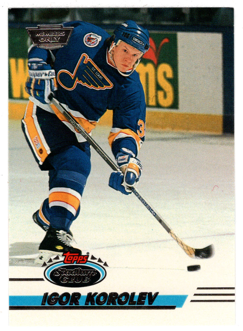 Igor Korolev - St. Louis Blues (NHL Hockey Card) 1993-94 Topps Stadium Club # 119 Mint