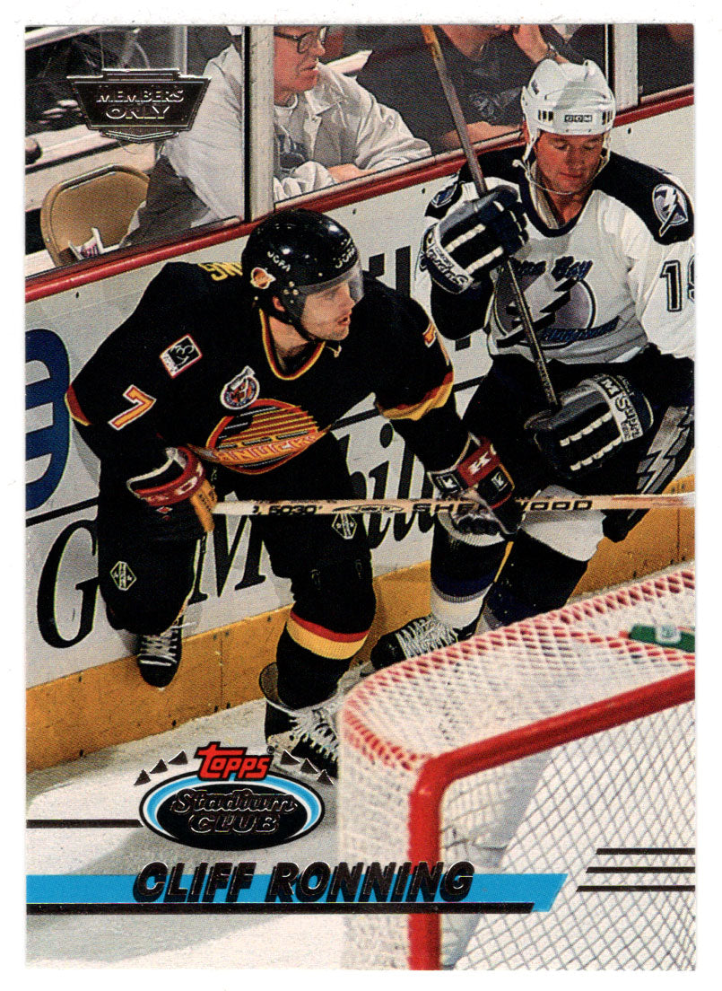 Cliff Ronning - Vancouver Canucks (NHL Hockey Card) 1993-94 Topps Stadium Club # 125 Mint