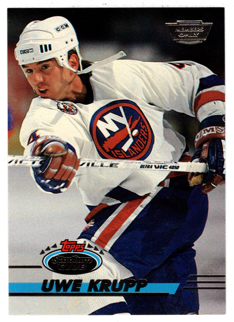 Uwe Krupp - New York Islanders (NHL Hockey Card) 1993-94 Topps Stadium Club # 138 Mint