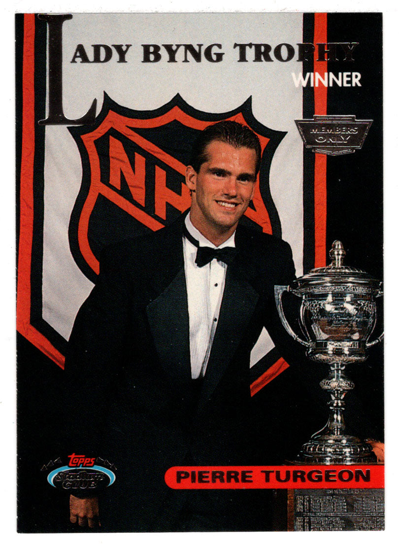 Pierre Turgeon - New York Islanders - Lady Byng Trophy (NHL Hockey Card) 1993-94 Topps Stadium Club # 145 Mint