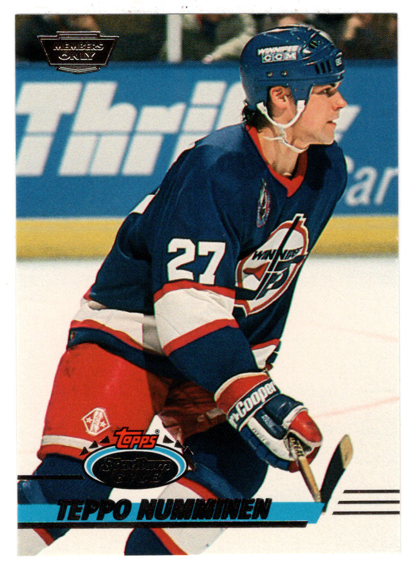 Teppo Numminen - Winnipeg Jets (NHL Hockey Card) 1993-94 Topps Stadium Club # 164 Mint