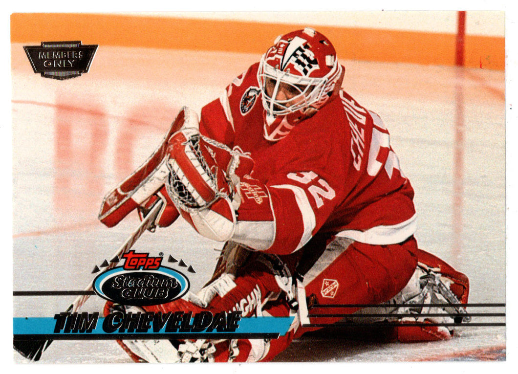 Tim Cheveldae - Detroit Red Wings (NHL Hockey Card) 1993-94 Topps Stadium Club # 166 Mint