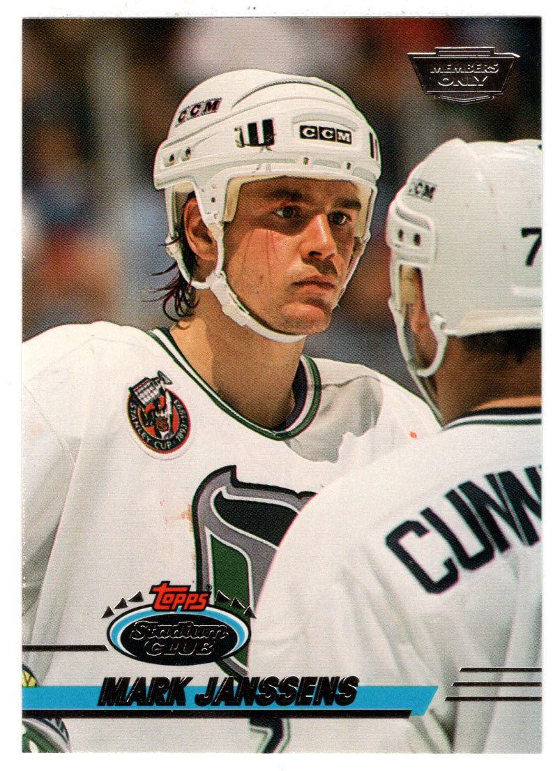 Mark Janssens - Hartford Whalers (NHL Hockey Card) 1993-94 Topps Stadium Club # 180 Mint