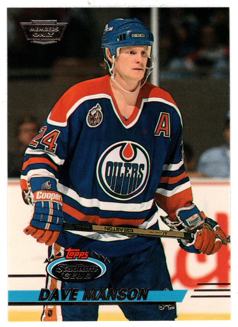 Dave Manson - Edmonton Oilers (NHL Hockey Card) 1993-94 Topps Stadium Club # 183 Mint