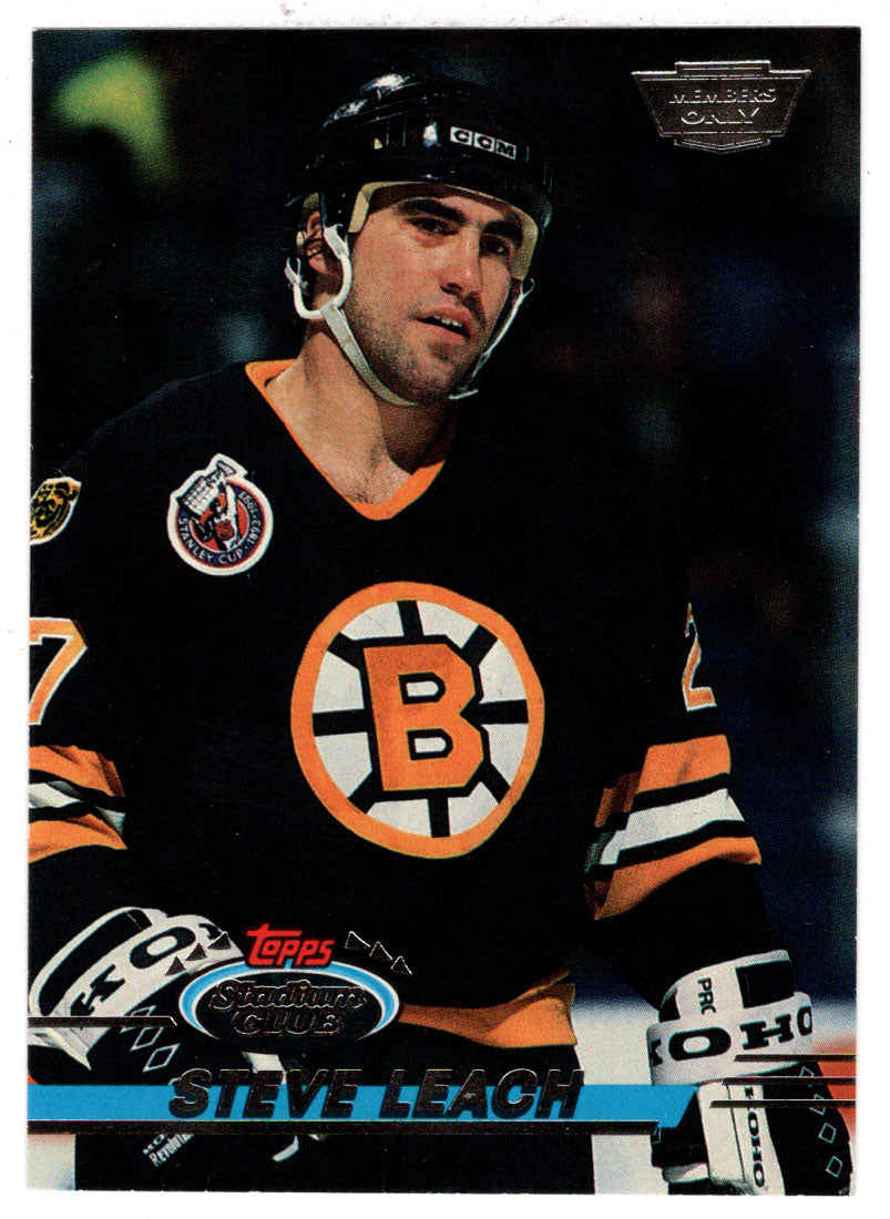 Steve Leach - Boston Bruins (NHL Hockey Card) 1993-94 Topps Stadium Club # 187 Mint