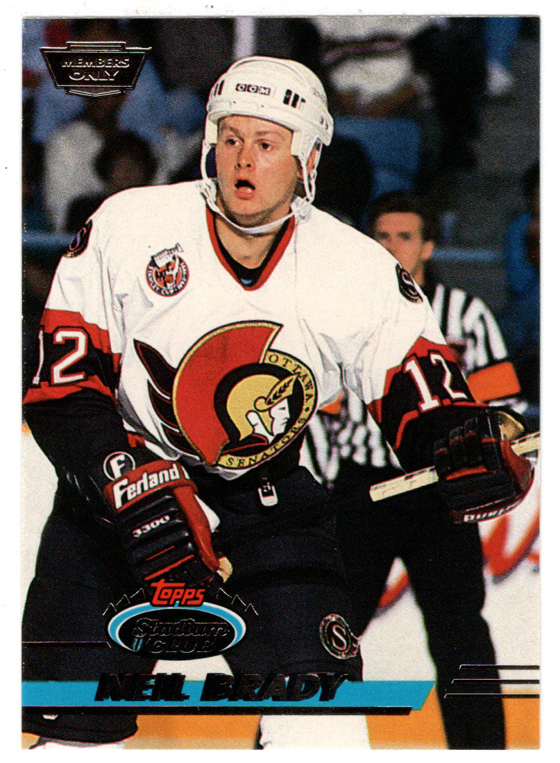 Neil Brady - Ottawa Senators (NHL Hockey Card) 1993-94 Topps Stadium Club # 199 Mint