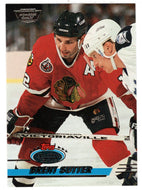 Brent Sutter - Chicago Blackhawks (NHL Hockey Card) 1993-94 Topps Stadium Club # 211 Mint