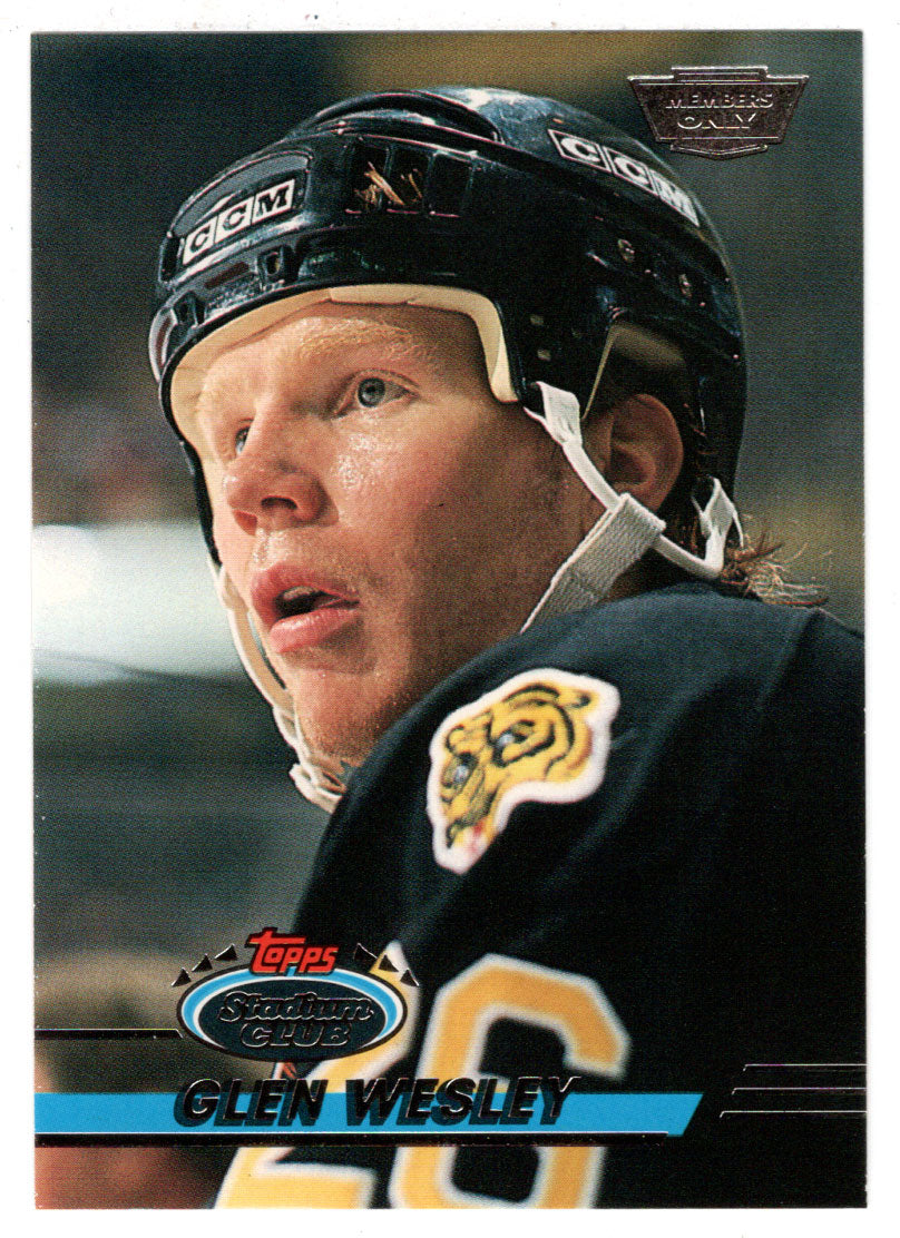 Glen Wesley - Boston Bruins (NHL Hockey Card) 1993-94 Topps Stadium Club # 222 Mint