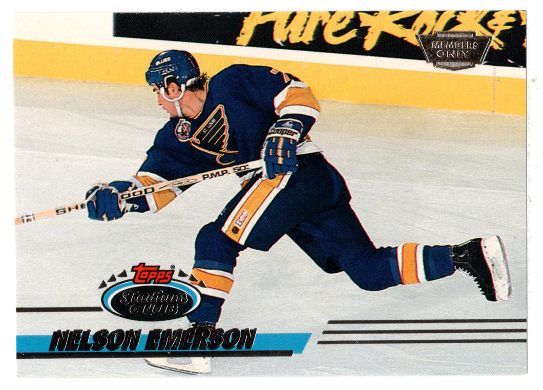Nelson Emerson - St. Louis Blues (NHL Hockey Card) 1993-94 Topps Stadium Club # 223 Mint