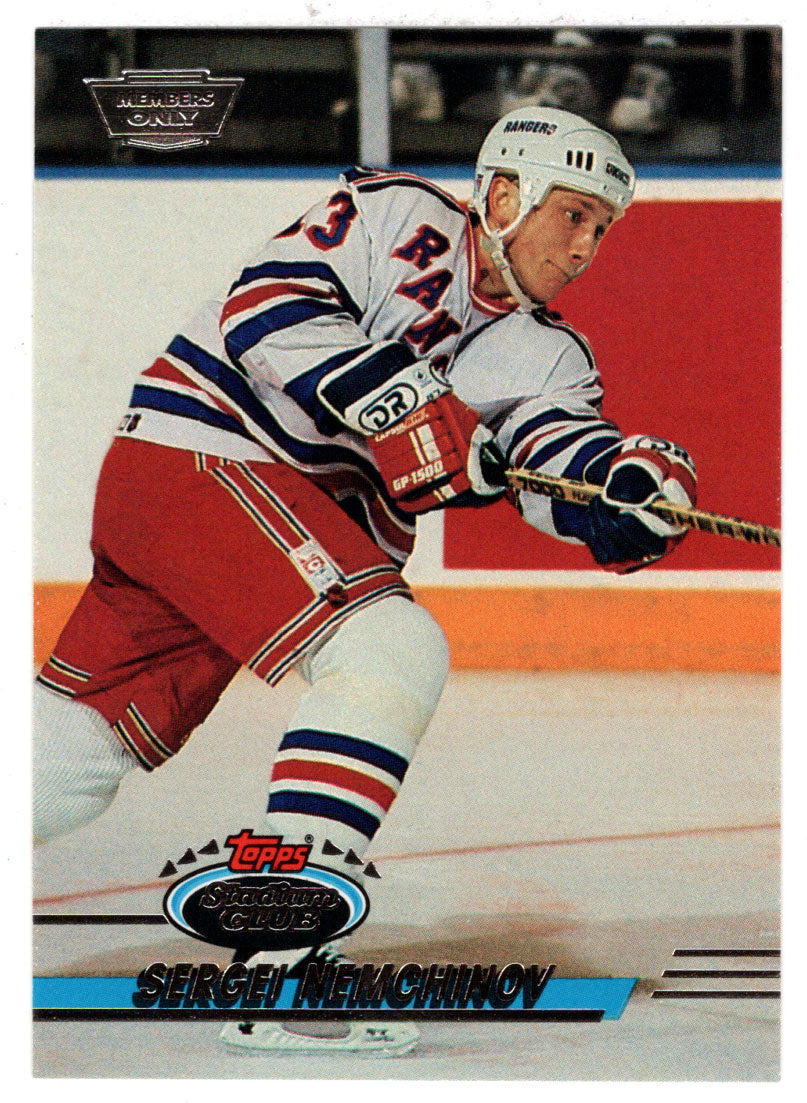 Sergei Nemchinov - New York Rangers (NHL Hockey Card) 1993-94 Topps Stadium Club # 245 Mint