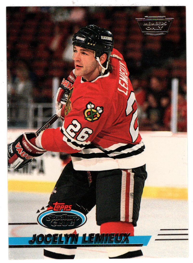 Jocelyn Lemieux - Chicago Blackhawks (NHL Hockey Card) 1993-94 Topps Stadium Club # 255 Mint