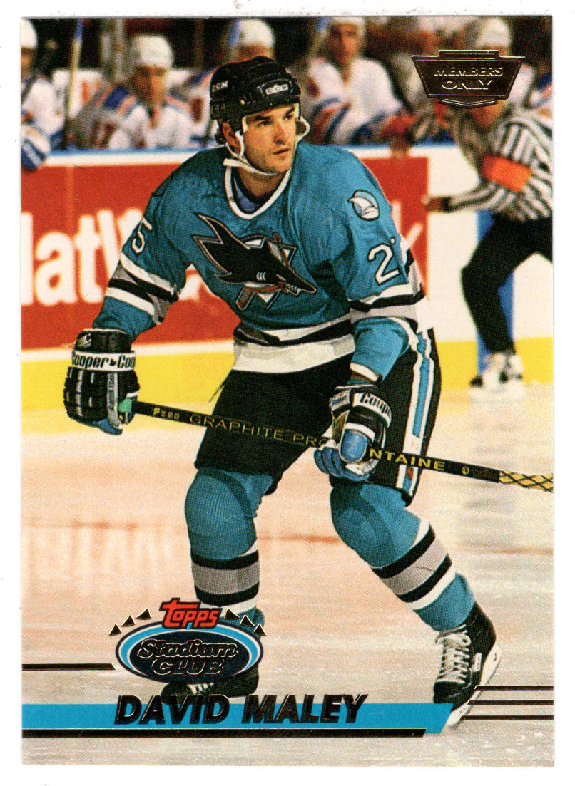 David Maley - San Jose Sharks (NHL Hockey Card) 1993-94 Topps Stadium Club # 259 Mint