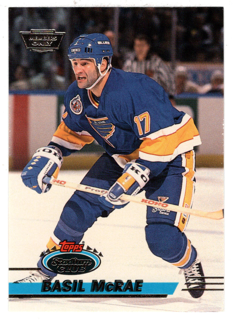 Basil McRae - St. Louis Blues (NHL Hockey Card) 1993-94 Topps Stadium Club # 273 Mint
