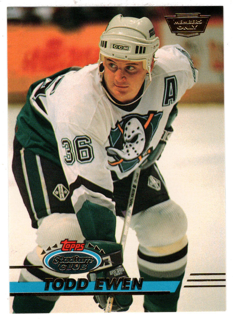 Todd Ewen - Anaheim Ducks (NHL Hockey Card) 1993-94 Topps Stadium Club # 309 Mint