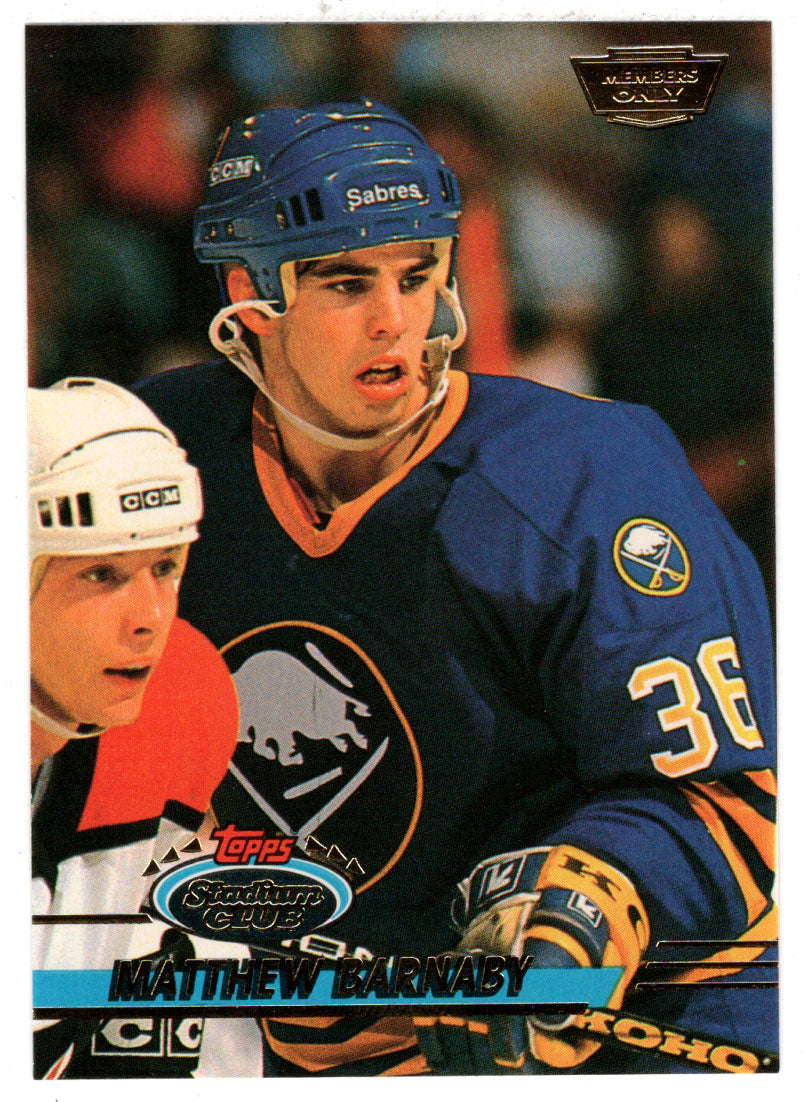 Matthew Barnaby - Buffalo Sabres (NHL Hockey Card) 1993-94 Topps Stadium Club # 321 Mint