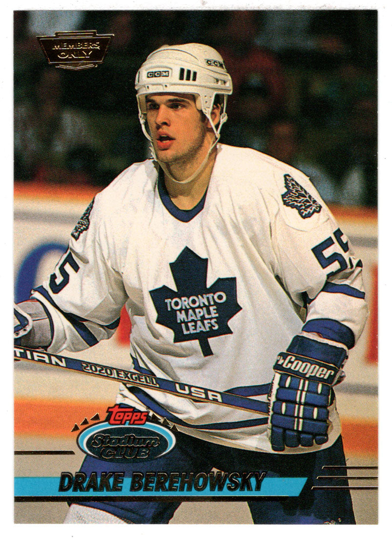 Drake Berehowsky - Toronto Maple Leafs (NHL Hockey Card) 1993-94 Topps Stadium Club # 331 Mint
