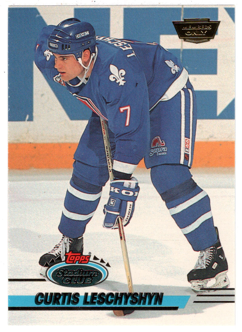 Curtis Leschyshyn - Quebec Nordiques (NHL Hockey Card) 1993-94 Topps Stadium Club # 336 Mint