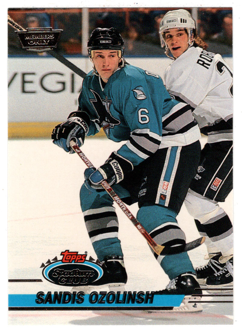 Sandis Ozolinsh - San Jose Sharks (NHL Hockey Card) 1993-94 Topps Stadium Club # 362 Mint