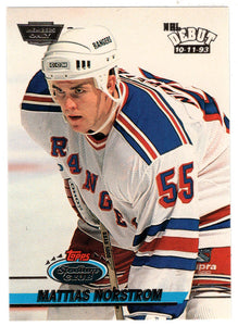 Mattias Norstrom RC - New York Rangers (NHL Hockey Card) 1993-94 Topps Stadium Club # 371 Mint
