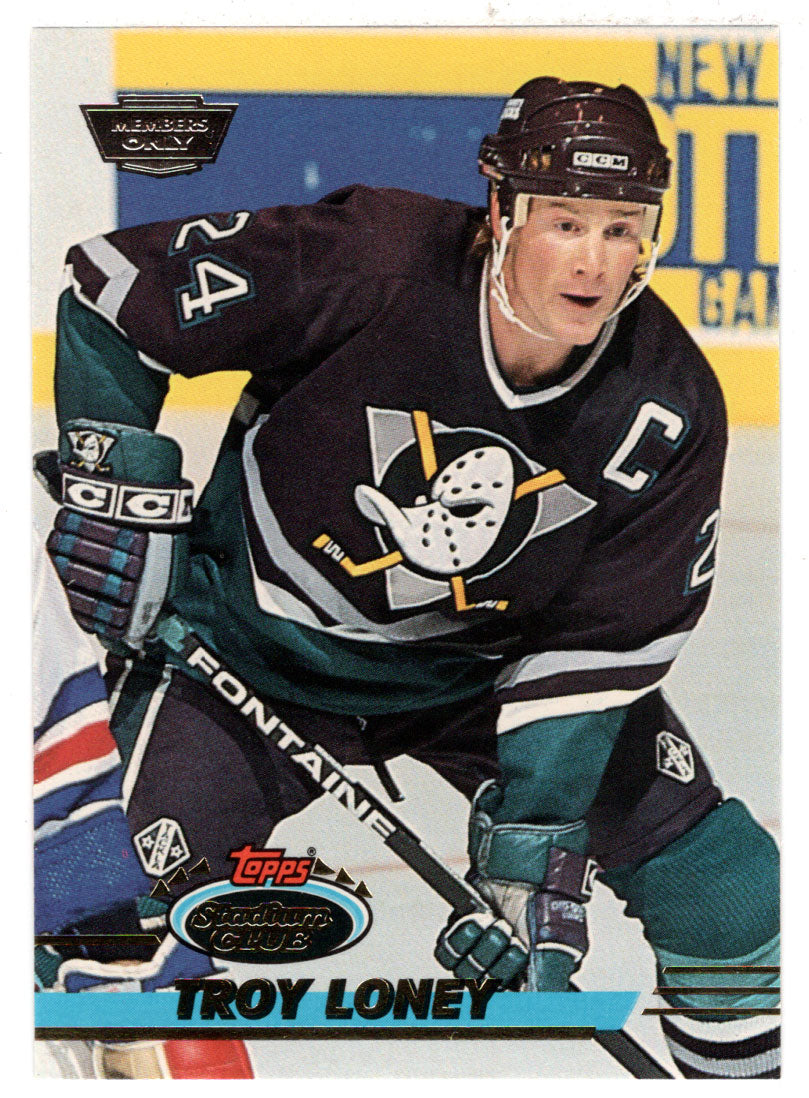 Troy Loney - Anaheim Ducks (NHL Hockey Card) 1993-94 Topps Stadium Club # 395 Mint