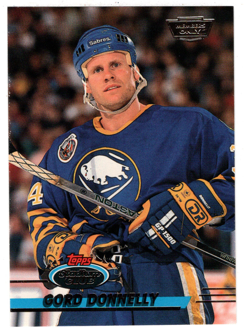 Gord Donnelly - Buffalo Sabres (NHL Hockey Card) 1993-94 Topps Stadium Club # 396 Mint