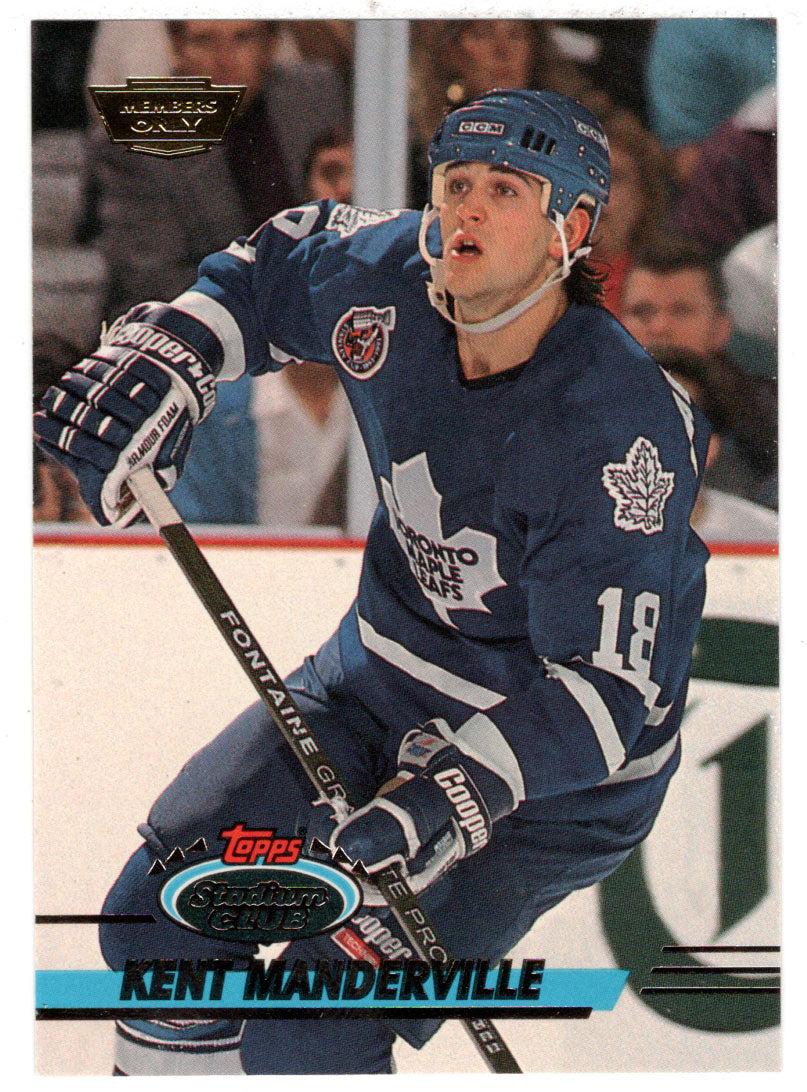 Kent Manderville - Toronto Maple Leafs (NHL Hockey Card) 1993-94 Topps Stadium Club # 417 Mint