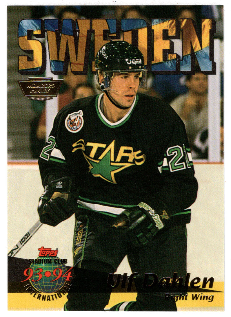 Ulf Dahlen - Dallas Stars (NHL Hockey Card) 1993-94 Topps Stadium Club # 428 Mint