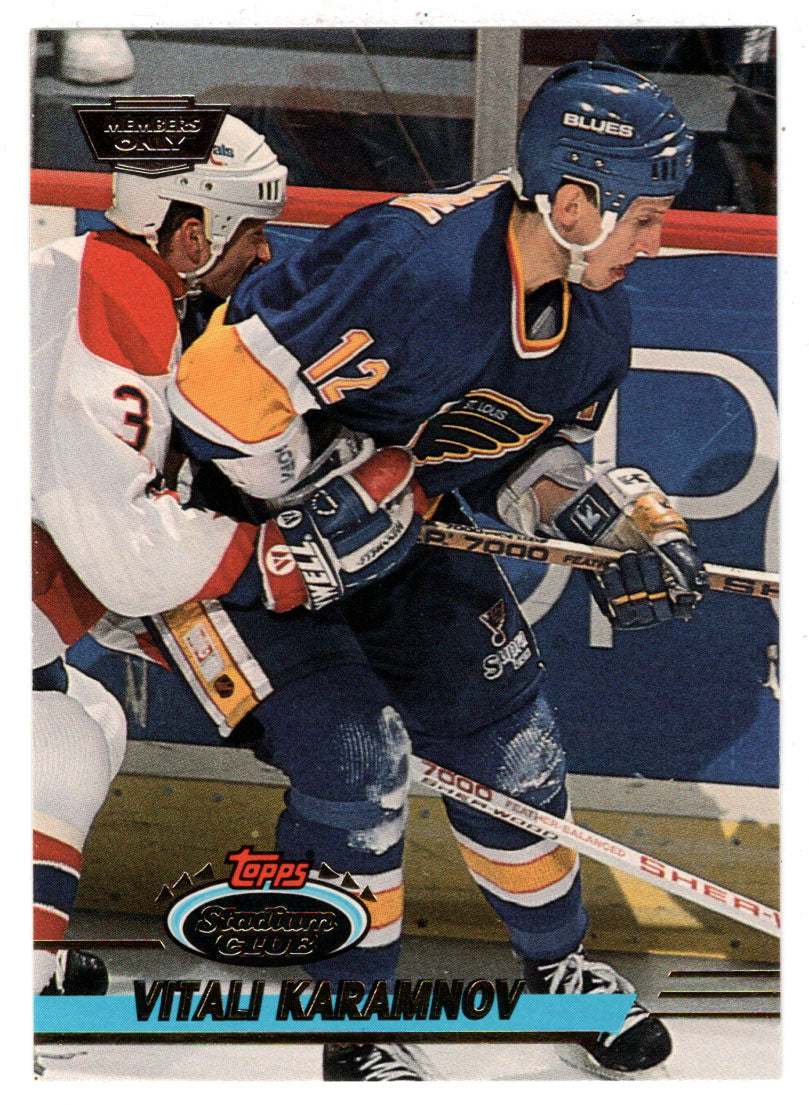 Vitali Karamnov - St. Louis Blues (NHL Hockey Card) 1993-94 Topps Stadium Club # 478 Mint