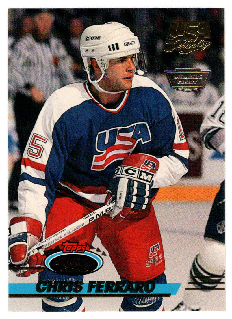 Chris Ferraro - Team USA - Members Only (NHL Hockey Card) 1993-94 Topps Stadium Club # 5 Mint