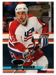 Brett Hauer - Team USA - Members Only (NHL Hockey Card) 1993-94 Topps Stadium Club # 7 Mint