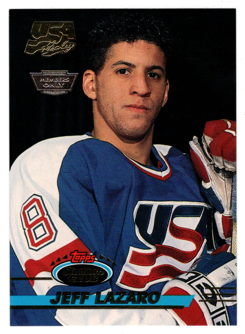 Jeff Lazaro - Team USA - Members Only (NHL Hockey Card) 1993-94 Topps Stadium Club # 13 Mint