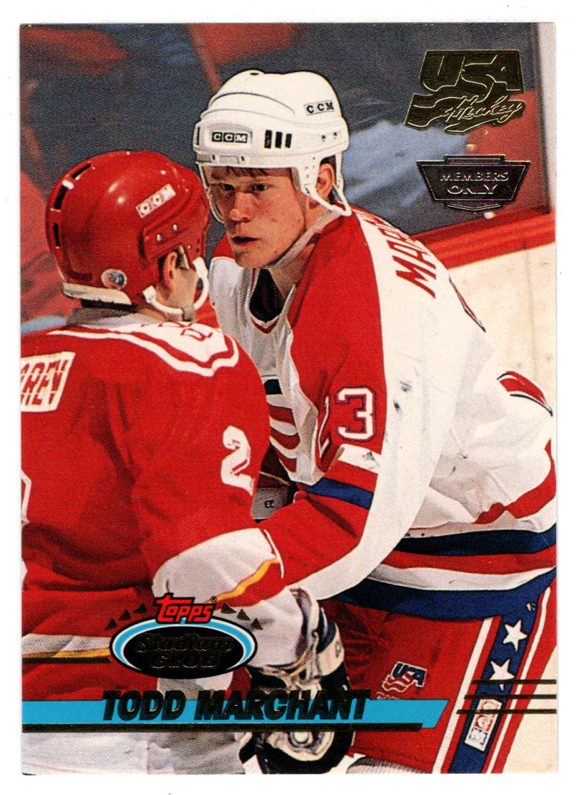 Todd Marchant - Team USA - Members Only (NHL Hockey Card) 1993-94 Topps Stadium Club # 15 Mint