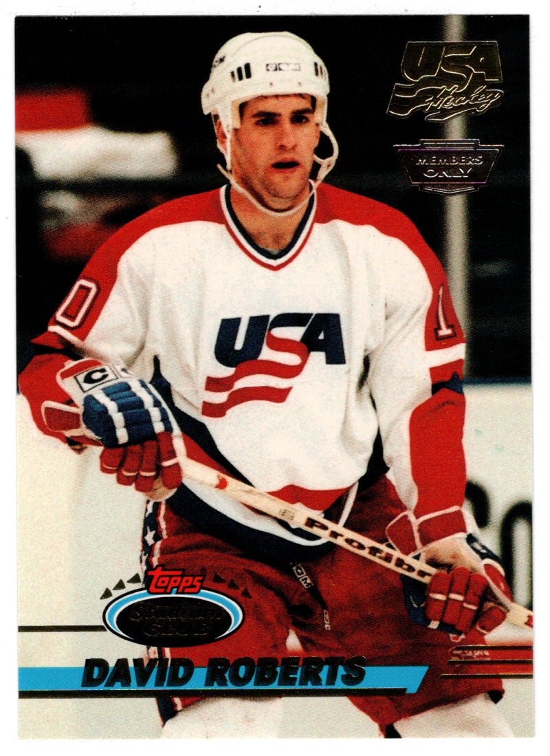 David Roberts - Team USA - Members Only (NHL Hockey Card) 1993-94 Topps Stadium Club # 20 Mint
