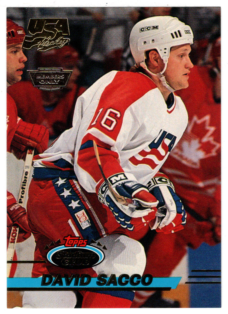 David Sacco - Team USA - Members Only (NHL Hockey Card) 1993-94 Topps Stadium Club # 22 Mint