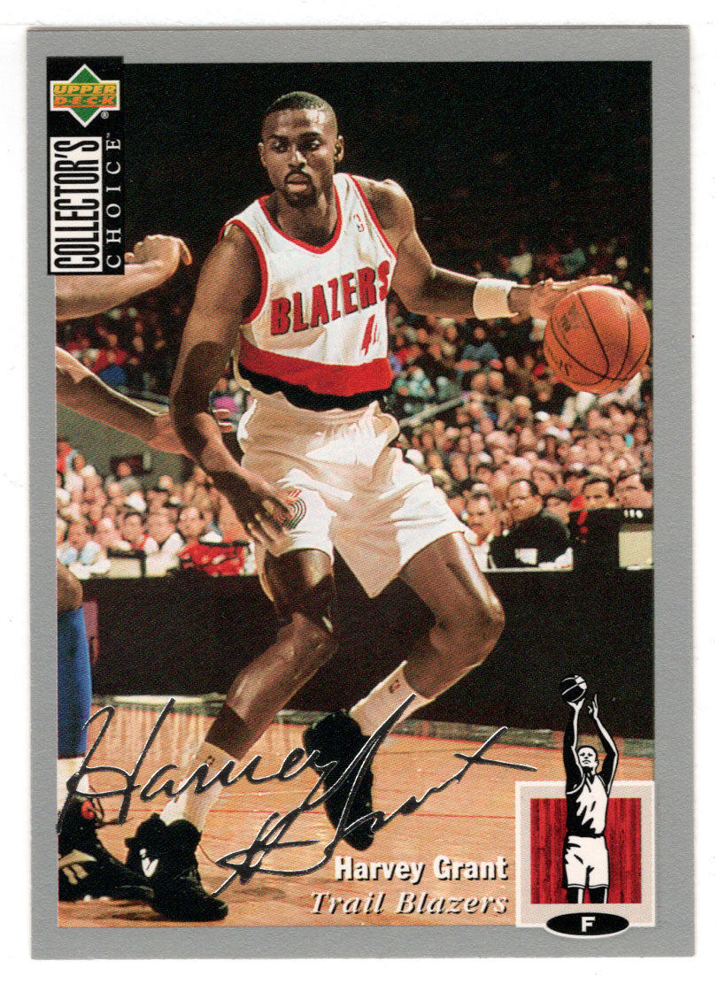 Harvey Grant - Portland Trail Blazers - Silver Signature (NBA Basketball Card) 1994-95 Upper Deck Collector's Choice # 344 Mint