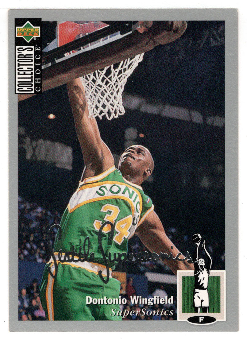 Dontonio Wingfield - Seattle Supersonics - Silver Signature (NBA Basketball Card) 1994-95 Upper Deck Collector's Choice # 365 Mint