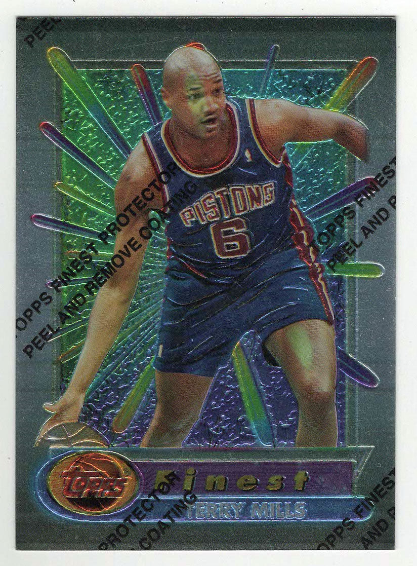 Terry Mills - Detroit Pistons (NBA Basketball Card) 1994-95 Topps Finest # 142 Mint