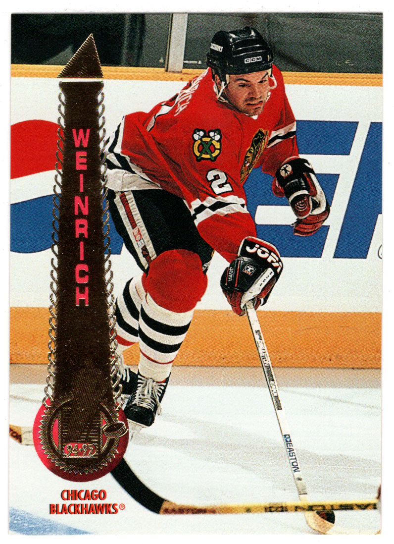 Eric Weinrich - Chicago Blackhawks (NHL Hockey Card) 1994-95 Pinnacle # 186 Mint