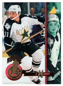 Todd Harvey - Dallas Stars - Rookie Season (NHL Hockey Card) 1994-95 Pinnacle # 262 Mint