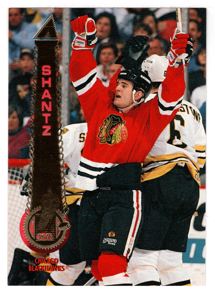 Jeff Shantz - Chicago Blackhawks (NHL Hockey Card) 1994-95 Pinnacle # 458 Mint